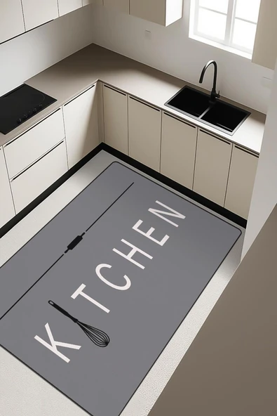 Kitchen Desenli Dijital Baskı Kaymaz Taban Mutfak Halısı H0038 Renkli 180 X 280 ürün görseli 1