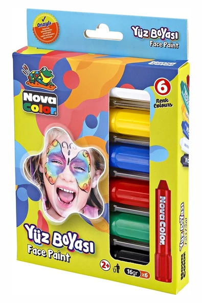 Yüz Boyası 6 Renk 1 Paket Face Paint Çevirmeli Yüz Boyası Canlı Renkler ürün görseli 1