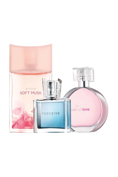 Soft Musk & Wish of Love & Perceive Üçlü Kadın Parfüm Seti ürün görseli 1