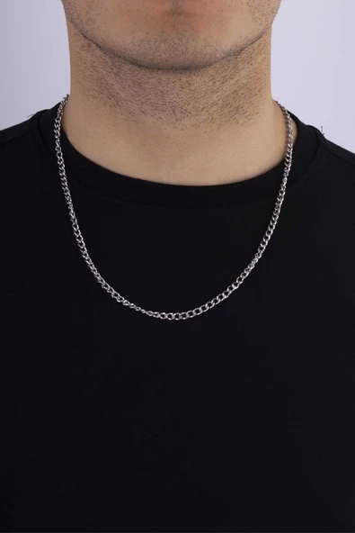 Gümüş Pazarım Klasik Model Erkek Çelik Zincir ürün görseli 1