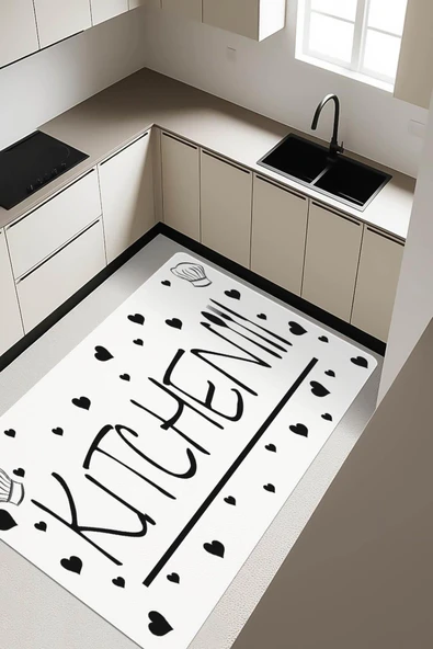 Kitchen Desenli Dijital Baskı Kaymaz Taban Mutfak Halısı H0060 RENKLİ 100 X 300 ürün görseli 1