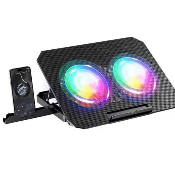 ZRn33 2 Fanlı Standlı Rgb Laptop Soğutucu ürün görseli 1