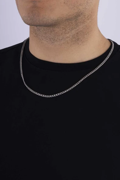Gümüş Pazarım Klasik Model Standart Kesim Gurmet Erkek Çelik Zincir ürün görseli 1