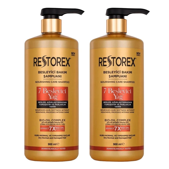 Restorex 7 Besleyici Yağ Bakım Şampuanı 900 ml 2 ADET ürün görseli 1