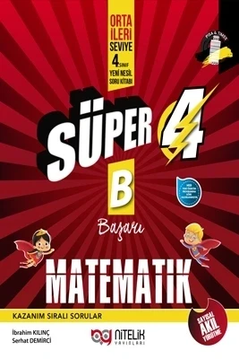 Yeni Süper 4 Sınıf Matematik B Başarı Yeni Nesil Soru Kitabı Nitelik Yayınları ürün görseli 1