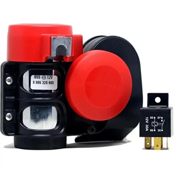 Korna Set içi– Çift Tonlu 12 V 115dB(A) 520 / 660 Hz(A) Tekli – Röle ve montaj seti içerir ürün görseli 1