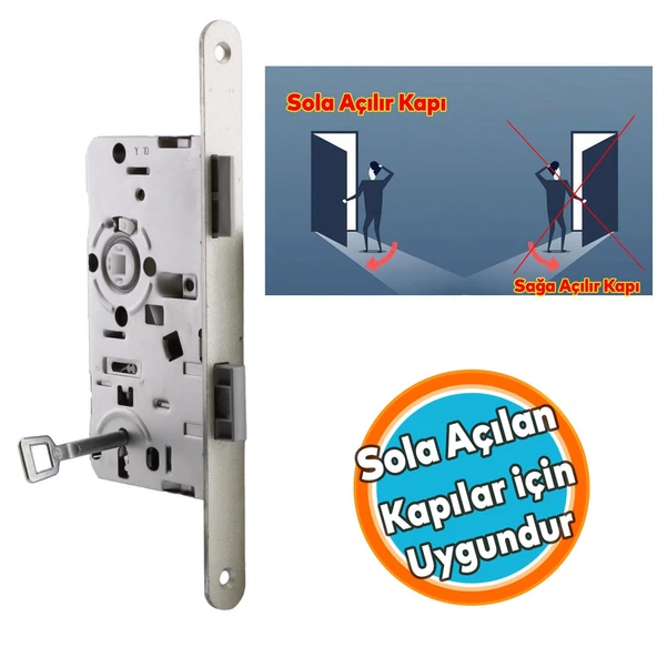 PVC WC Banyo Kapı Ahşap Kapı Oda Gömme Kilit Gövde Kilidi Silindirsiz Barelsiz Kendinden Anahtarlı ürün görseli 1