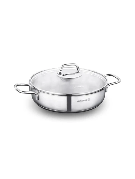 Korkmaz Perla 3 Litre Basık Pilav Tenceresi A1658 24x6,5 Cm ürün görseli 1