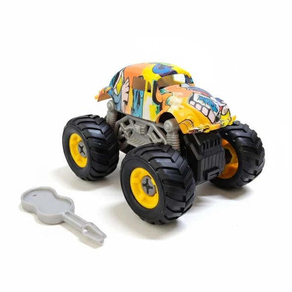 Monster Truck Sök Tak Grafitti Sürtmeli Master Araba Sarı ürün görseli 1