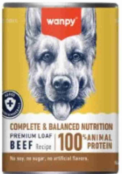 Wanpy Tahılsız %100 Gerçek Et Biftekli Köpek Konservesi 375 gr ürün görseli 1