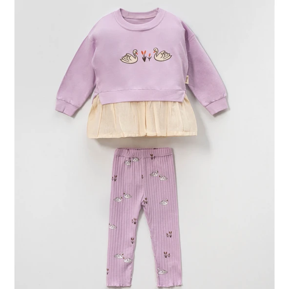 Lila Ballerina Kuğu Kız Çocuk Alt Üst Takım ürün görseli 1