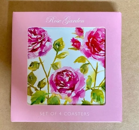 The Leonardo Collection Lesser & Pavey Jennifer Rose Özel Tasarımı Rose Garden Serisi Shabby Chic Çiçek/Pembe Gül Desenli Bardak/Kupa Altlığı ürün görseli 1
