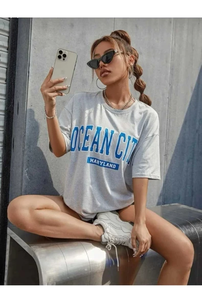 KOZİA OUTDOORS malkocbey OCEAN baskılı siyah oversize unisex t-şhirt ürün görseli 1