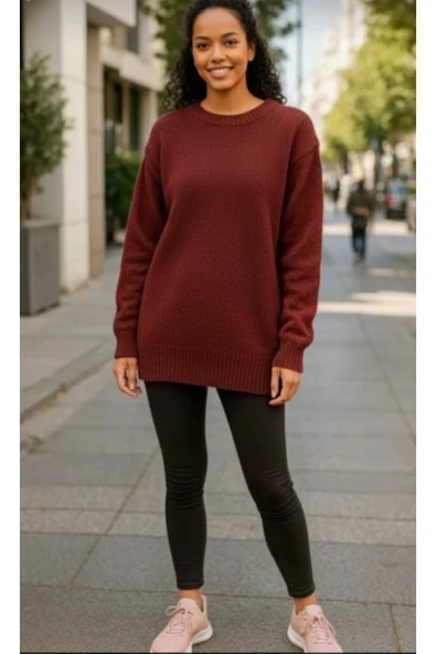 blackbonds Oversize Rahat Kalıp renkli Bisiklet Yaka Triko Kazak ürün görseli 1