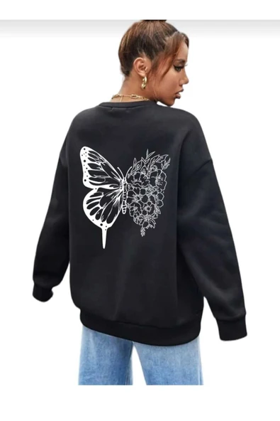 KOZİA OUTDOORS MALKOÇBEY KELEBEK SIRT  BASKILI OYAKA  OVERSİZE UNİSEX Sweatshirt ürün görseli 1