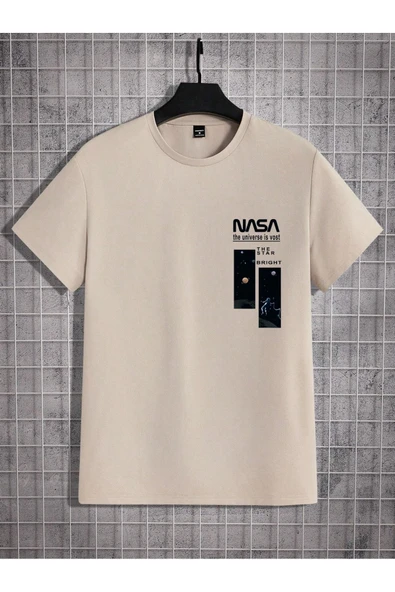 Garalio Siyah Oversize Nasa Baskılı T-shirt - Oversize Baskılı garalio ürün görseli 1
