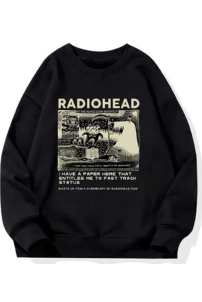 KOZİA OUTDOORS vengeance radiohead baskılı oversize unisex swetşhirt ürün görseli 1