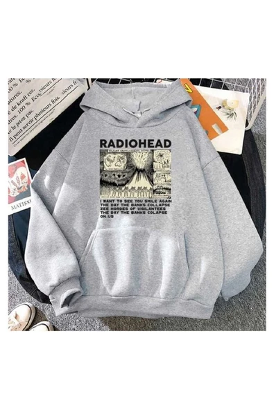 KOZİA OUTDOORS malkoçbey radiohead baskılı oversize unisex sweşhirt ürün görseli 1
