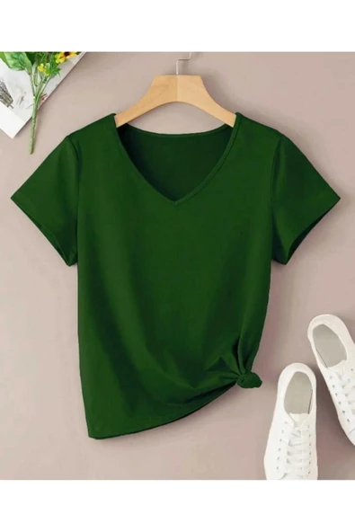 KOZİA OUTDOORS MALKOÇBEY BASKISIZ V YAKA  OVERSİZE UNİSEX BASİC T-ŞHİRT ürün görseli 1
