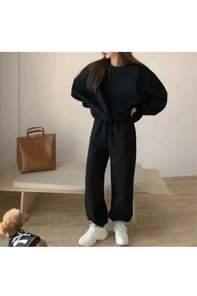 KOZİA OUTDOORS MALKOCBEY KADIN Basic Düz Eşofman Takımı Sweatshirt Jogger ürün görseli 1