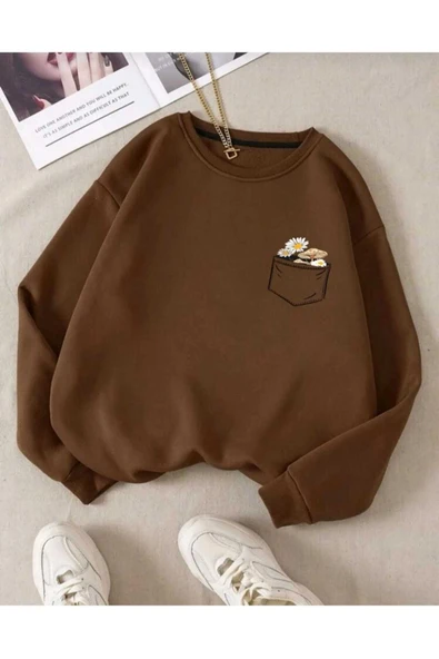 KOZİA OUTDOORS o yaka baskılı oversize unisex sweatşhirt ürün görseli 1