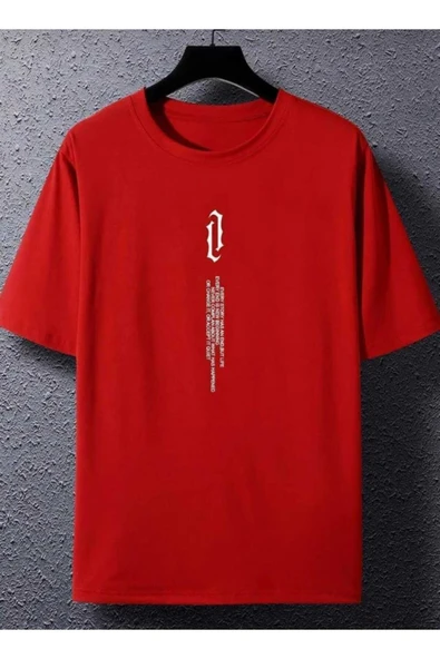 KOZİA OUTDOORS dikey baskılı o yaka oversize unisex basic t-şhirt ürün görseli 1