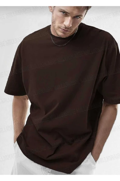 KOZİA OUTDOORS malşkocbey kahverengi  oversize oyaka  t-şhirt ürün görseli 1
