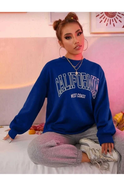 KOZİA OUTDOORS CALIFORNIA BASKILI O YAKA OVERSİZE UNİSEX SWETŞHİRT ürün görseli 1