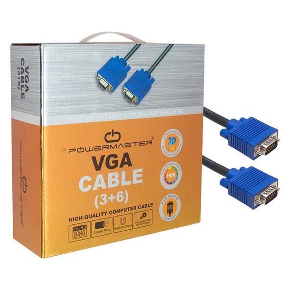 Powermaster 15 Pin Erkek/Erkek 20 Metre VGA Kablo ürün görseli 1