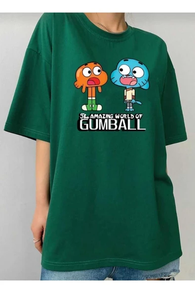 KOZİA OUTDOORS çizgi film karakterleri  baskılı oversize basic o yaka unisex t-şhirt ürün görseli 1