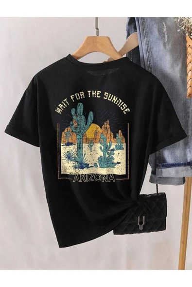 KOZİA OUTDOORS Arizona Baskılı Oversize Unisex Tişört Basic Günlük Stil ürün görseli 1