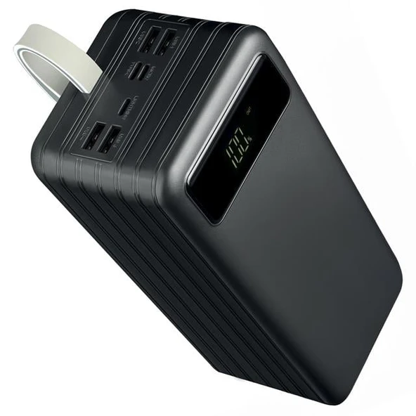 Powerway TX80 80.000mAh Kablolu Dijital Göstergeli Gerçek Fener Işıklı Kamp Siyah Powerbank ürün görseli 1