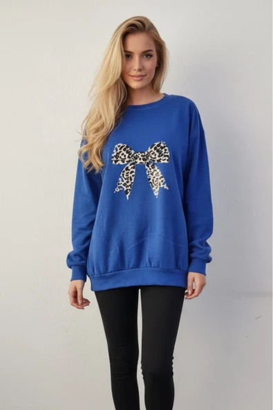 KOZİA OUTDOORS baskılı oversize unsex bisiklet yaka kadın sweatşhirt ürün görseli 1