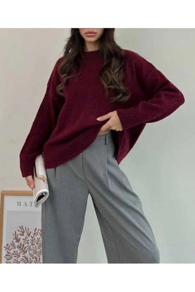 KOZİA OUTDOORS Malkoçbey Bisiklet Yaka salaş  Oversize Triko Kazak ürün görseli 1
