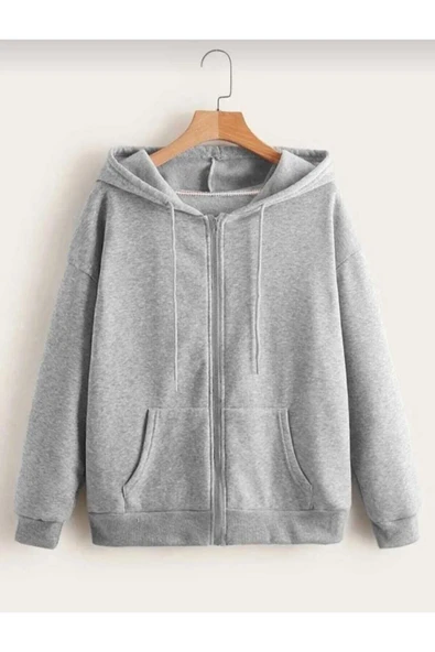 KOZİA OUTDOORS Fermuarlı Oversize Unisex Kapüşonlu Sweat Hırka ürün görseli 1