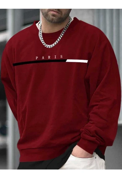 KOZİA OUTDOORS malkoçbey bordo oyaka oversize unisex swetşhirt ürün görseli 1