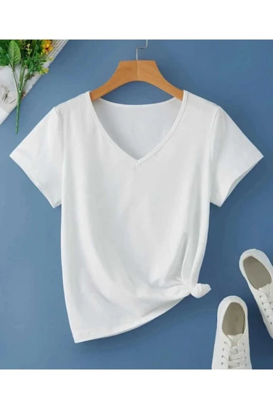 KOZİA OUTDOORS MALKOÇBEY BASKISIZ V YAKA  OVERSİZE UNİSEX BASİC T-ŞHİRT ürün görseli 1