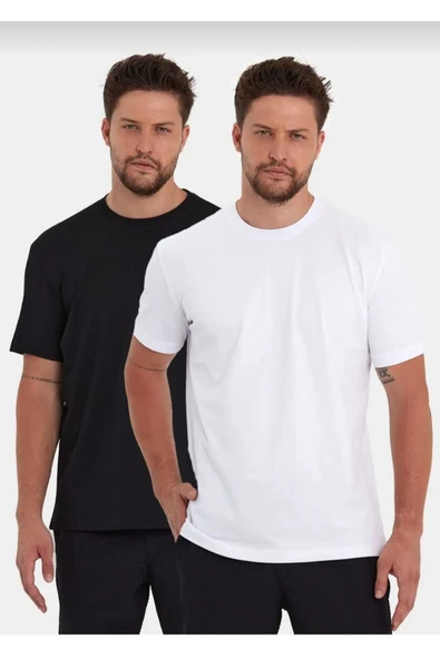 KOZİA OUTDOORS vengeance ikili siyah&beyaz uniseks oversize t-şhirt ürün görseli 1