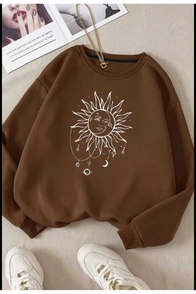 KOZİA OUTDOORS malkoçbey o yaka baskılı oversize unisex sweatşhirt ürün görseli 1
