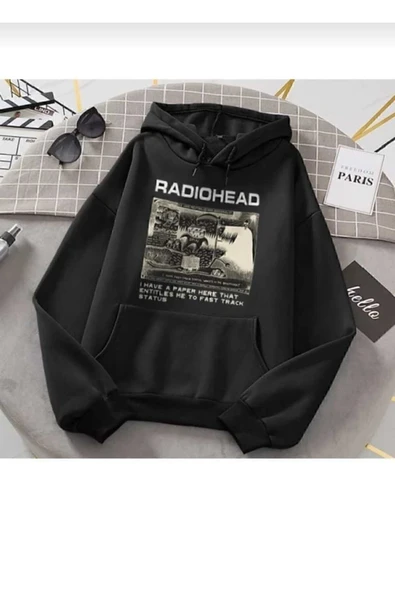 HEAVEN WEAR Radiohead Dna Breeding Siyah Kapşonlu Kalın Kumaş ürün görseli 1