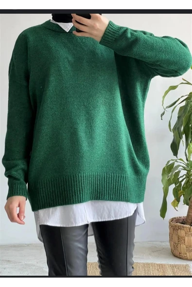 KOZİA OUTDOORS Malkoçbey Bisiklet Yaka Oversize Triko Kazak ürün görseli 1