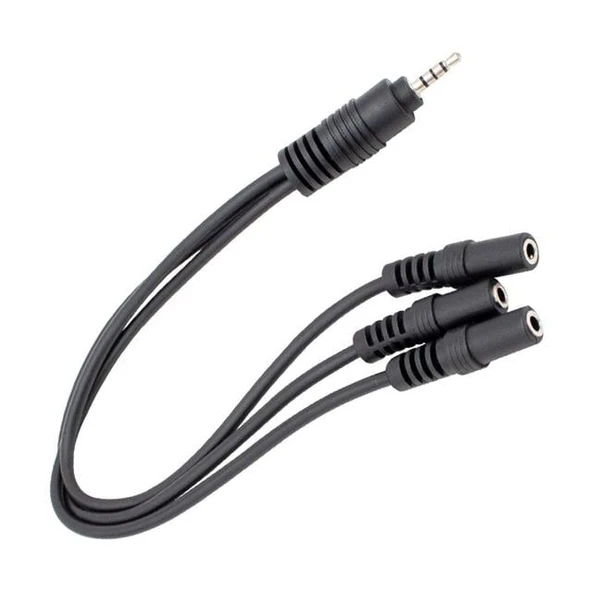 Powermaster Kulaklık Mikrofon Çoklayıcı 3 Port 3.5 Mm Splitter Çevirici Dönüştürücü Adaptör PM-4871 ürün görseli 1