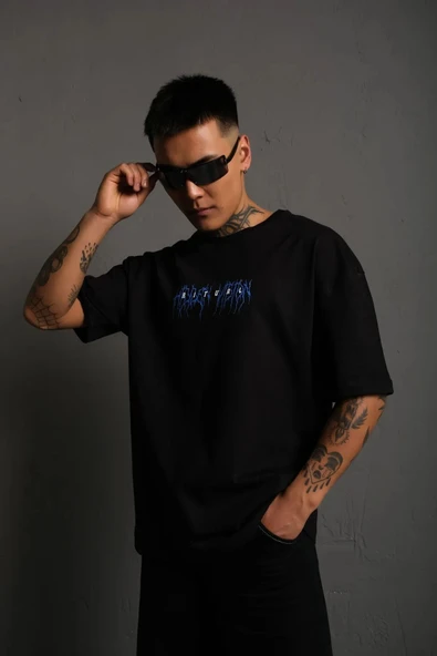 Pasage Biblolu Adam Baskılı Oversize Tshirt - Resim 2