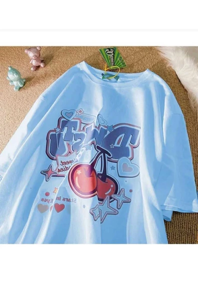 KOZİA OUTDOORS malkoçbey vişne baskılı oversize unisex basic t-şhirt ürün görseli 1