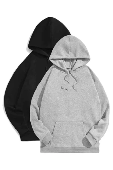 blackbonds Unisex Siyah Gri 2'li Sweatshirt ürün görseli 1