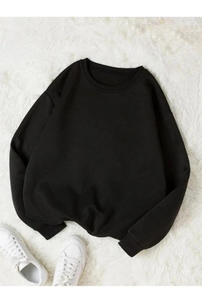 blackbonds unisex siyah sweatshirt oversize ürün görseli 1