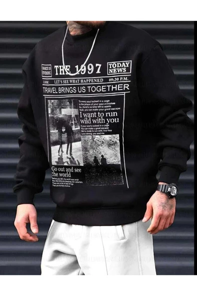 KOZİA OUTDOORS malkoçbey baskılı oversize unisex swetşhirt ürün görseli 1