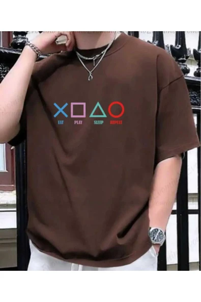 KOZİA OUTDOORS malkoçbey play game baskılı oversize unisex basic t-şihirt ürün görseli 1
