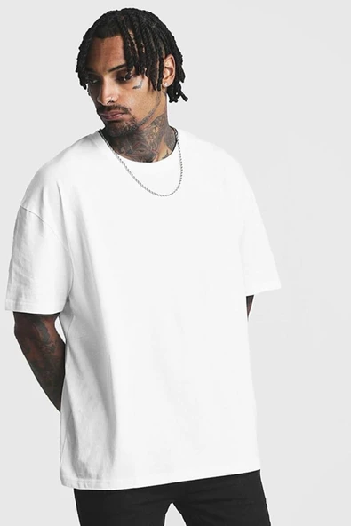 By Sevimli Beyaz Oversize Tshirt - Resim 3