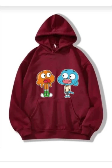 KOZİA OUTDOORS malkoçbey bordo kapüşonlu oversize unisex swetşhirt ürün görseli 1